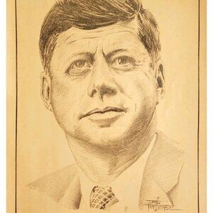 1963 John Fitzgerald Kennedy Art Print Memorial Trejease Brian King Poem DWJJ4